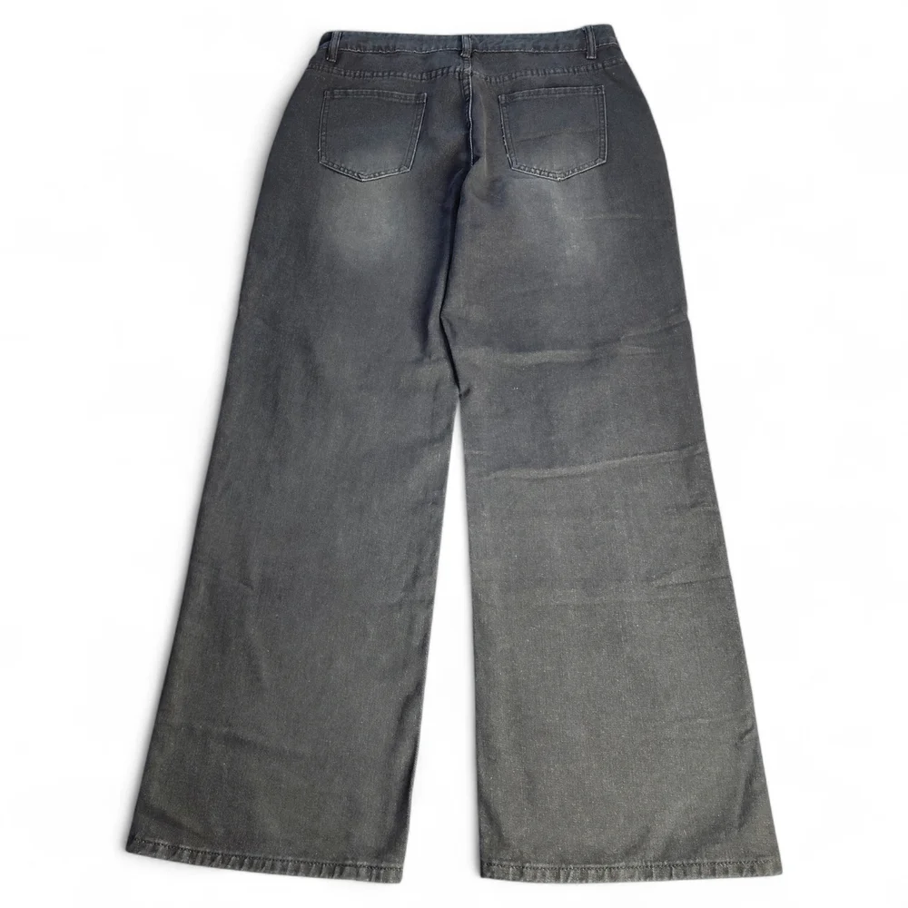 Romwe Distressed Black/Grey Denim Jeans Womens Size XL - Picture 4 of 6